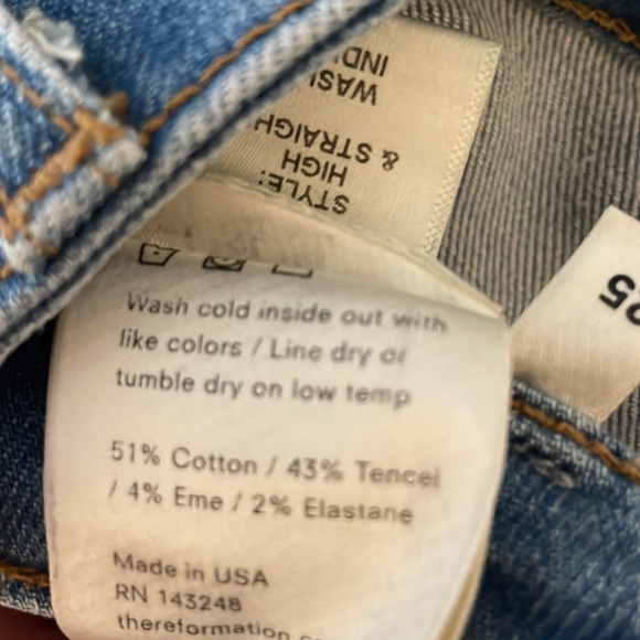 Reformation straight leg high waisted jeans size 25 - Picture 7 of 8